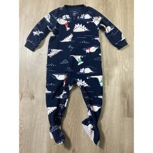 Carter's Unisex Blue Dinosaur Fleece Footie Pyjamas‎ 18 Months